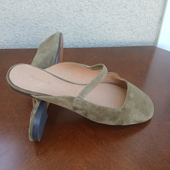Madewell Olive Suede Mary Jane Flats - Picture 8 of 12